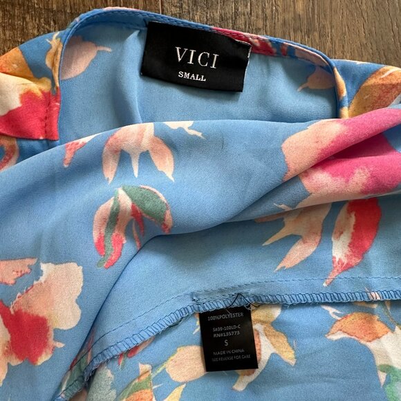 VICI Floral Summer Print V Neck Wrap Tie Long Maxi Flowy Dress Maximalism - Picture 10 of 12